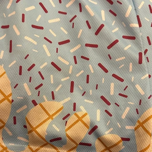 Baseball Drip Ice Cream Print Shorts Youth Size 7-8 Blue Athletic - Picture 3 of 4